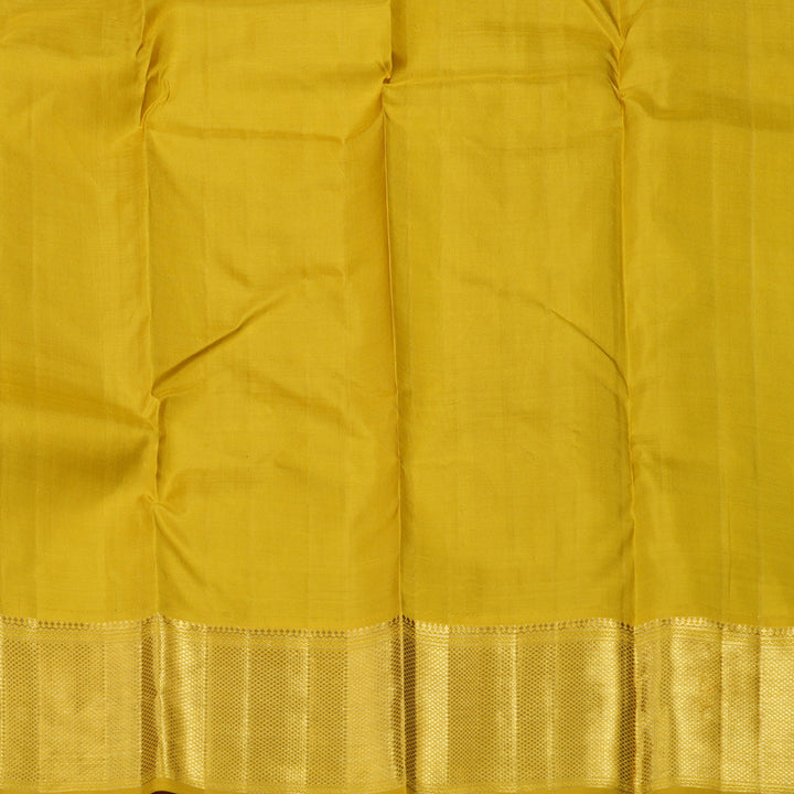 Hayagrivas Handloom Purple Kanjivaram Silk Saree with Sampanga Yellow Border KBE1831L40-1
