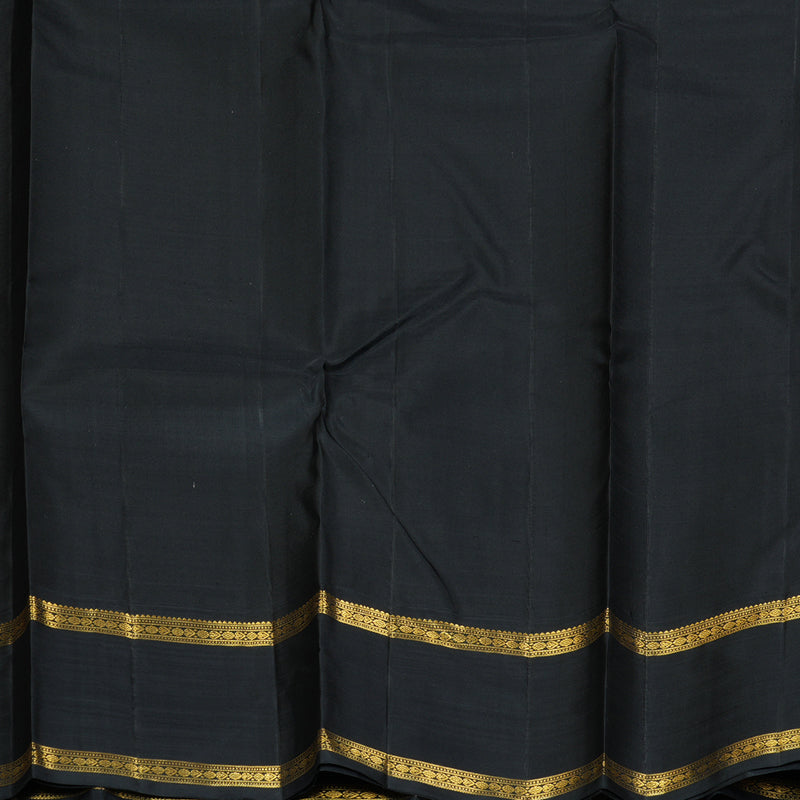 Hayagrivas Handloom Bright Pink Kanjivaram Silk Saree with Black Border KBE1831L43-1