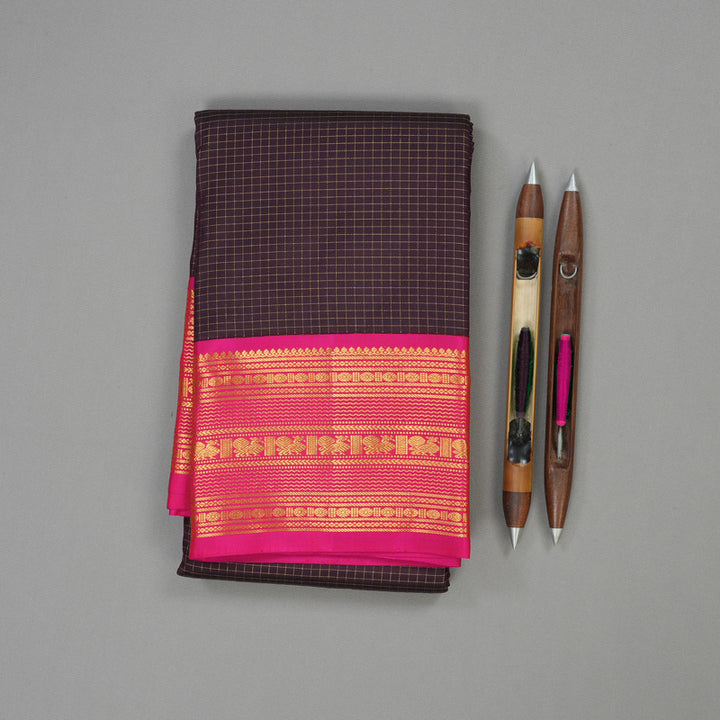 Hayagrivas Handloom Deep Nagapazham Kanjivaram Silk Saree with Rani pink border KBE1834L1-1