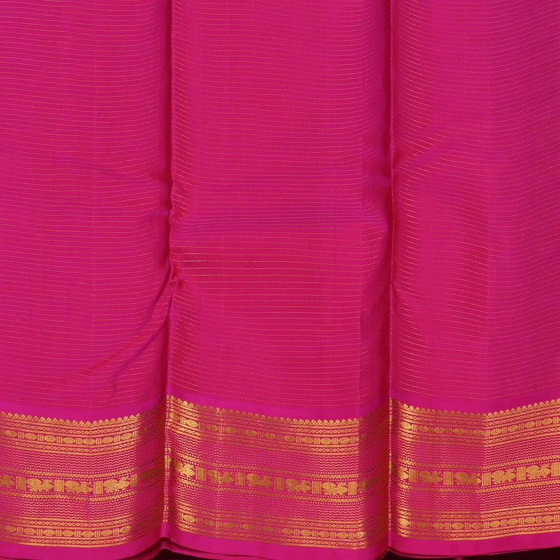 Hayagrivas Handloom Deep Nagapazham Kanjivaram Silk Saree with Rani pink border KBE1834L1-1