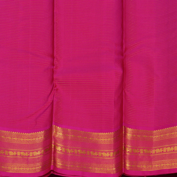 Hayagrivas Handloom Deep Nagapazham Kanjivaram Silk Saree with Rani pink border KBE1834L1-1
