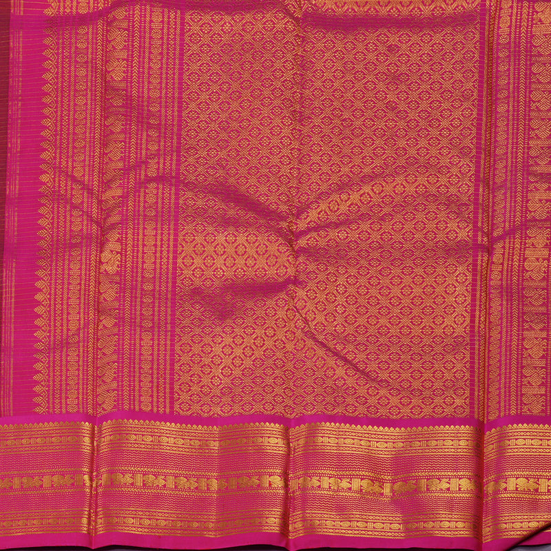 Hayagrivas Handloom Deep Nagapazham Kanjivaram Silk Saree with Rani pink border KBE1834L1-1
