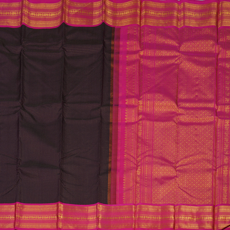 Hayagrivas Handloom Deep Nagapazham Kanjivaram Silk Saree with Rani pink border KBE1834L1-1