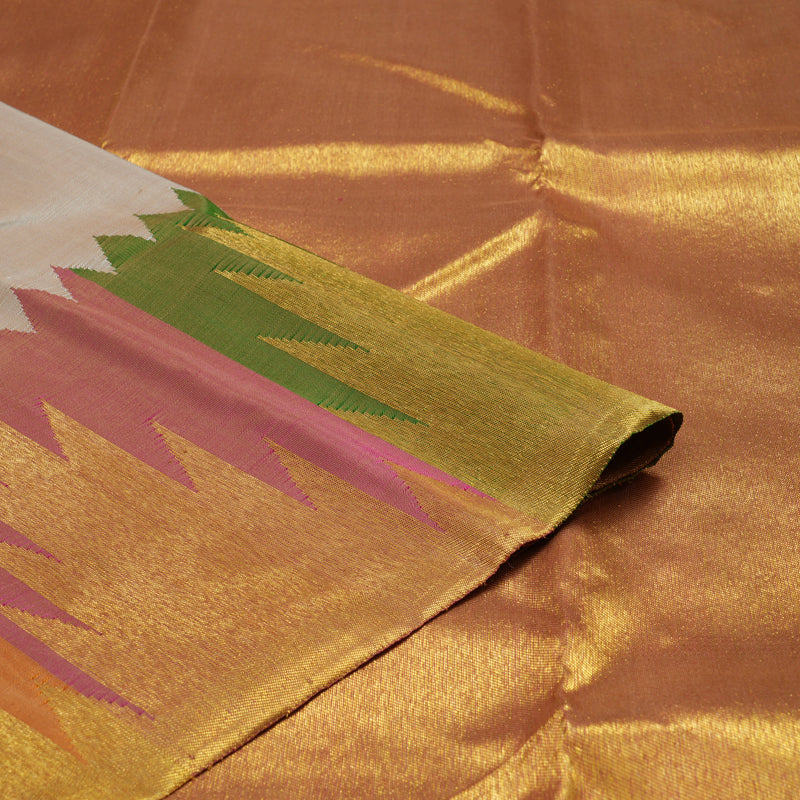 Hayagrivas Handloom Beige Kanjivaram Silk Saree KBE1836L4-1