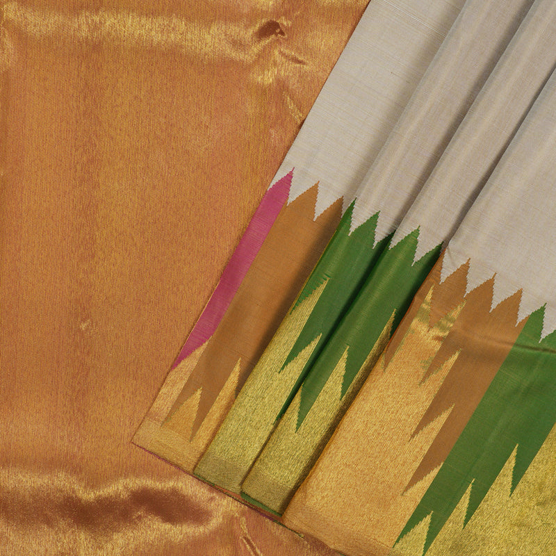 Hayagrivas Handloom Beige Kanjivaram Silk Saree KBE1836L4-1