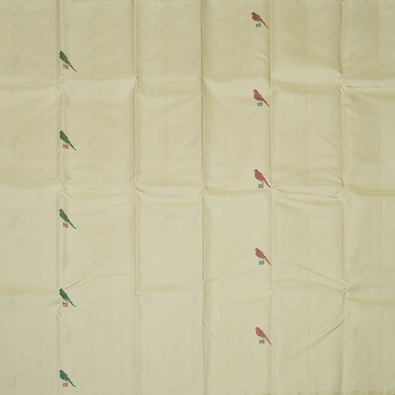 Hayagrivas Handloom Cream Kanjivaram Silk Saree KBE1838L1-1