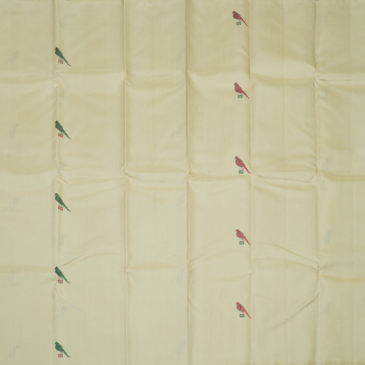 Hayagrivas Handloom Cream Kanjivaram Silk Saree KBE1838L1-1