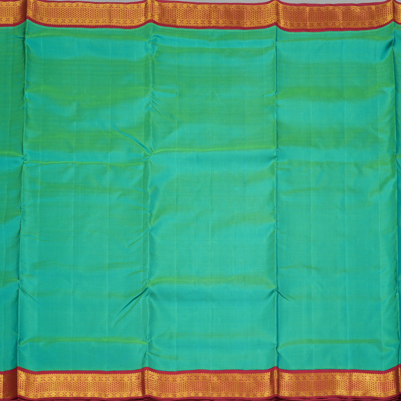 Hayagrivas Handloom Kanjivaram Ten Yards Silk Saree in Opulent Sea Green KBE183D4-1
