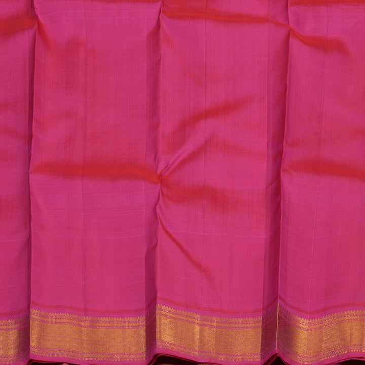 Hayagrivas Handloom MS Blue Kanjivaram Silk Saree with Pink Border KBE1840L3-1