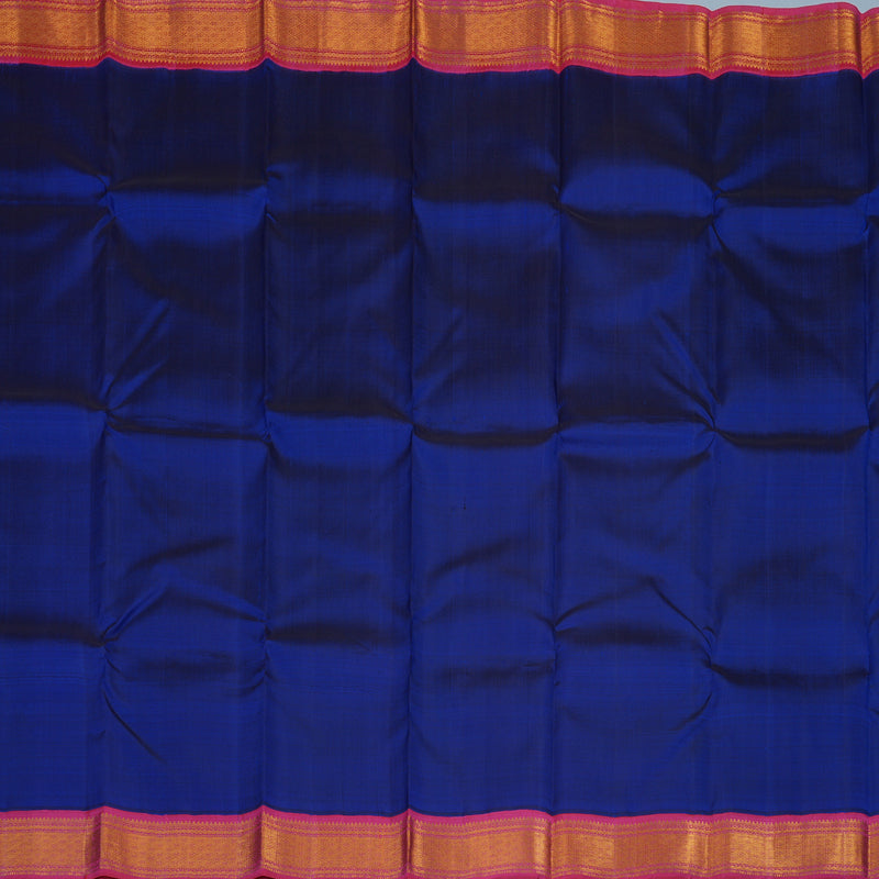 Hayagrivas Handloom MS Blue Kanjivaram Silk Saree with Pink Border KBE1840L3-1