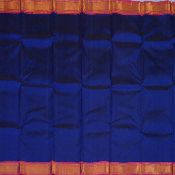Hayagrivas Handloom MS Blue Kanjivaram Silk Saree with Pink Border KBE1840L3-1