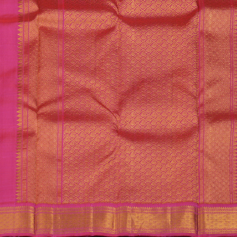 Hayagrivas Handloom MS Blue Kanjivaram Silk Saree with Pink Border KBE1840L3-1