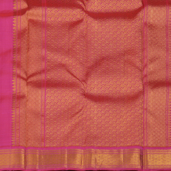 Hayagrivas Handloom MS Blue Kanjivaram Silk Saree with Pink Border KBE1840L3-1