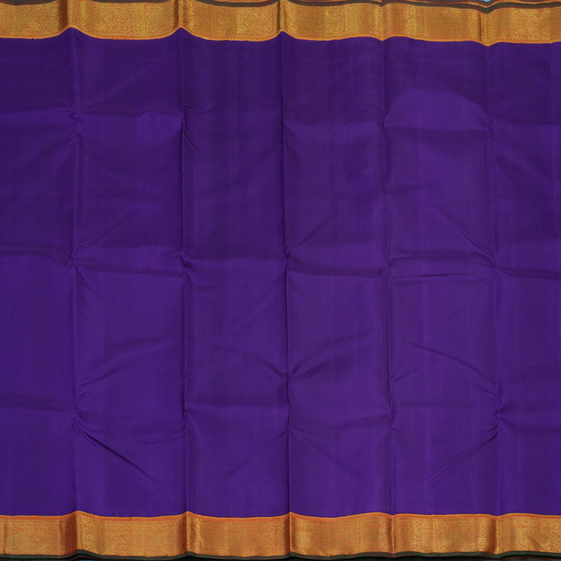 Hayagrivas Handloom Purple Kanjivaram Silk Saree with Golden Orange Border KBE1841L2-1