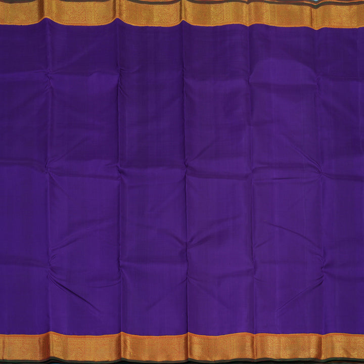 Hayagrivas Handloom Purple Kanjivaram Silk Saree with Golden Orange Border KBE1841L2-1