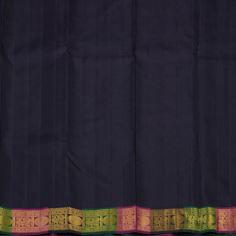 Hayagrivas Handloom Powder Blue Kanjivaram Silk Saree with Multicolour border KBE1841L3-1