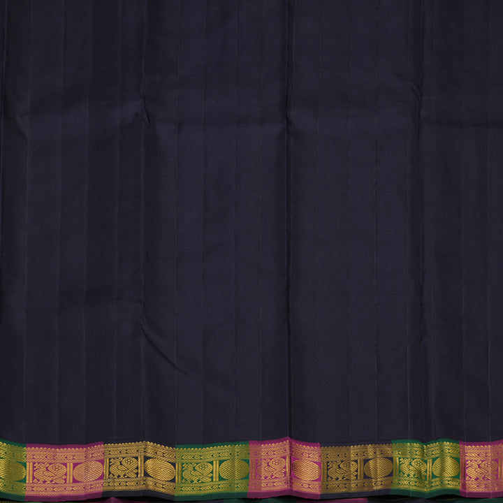 Hayagrivas Handloom Powder Blue Kanjivaram Silk Saree with Multicolour border KBE1841L3-1