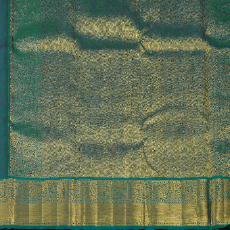 Hayagrivas Handloom Purple Kanjivaram Silk Saree with Peacock Green border KBE1841L5-1