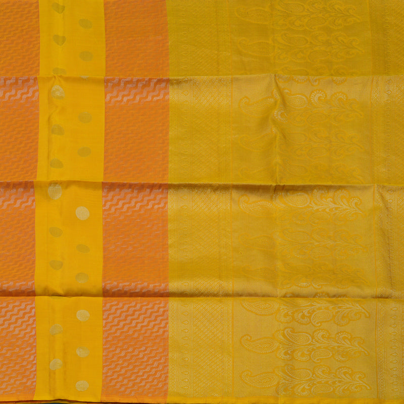 Hayagrivas Yellow & Orange Handloom Soft Silk Saree KBE1845L1-3