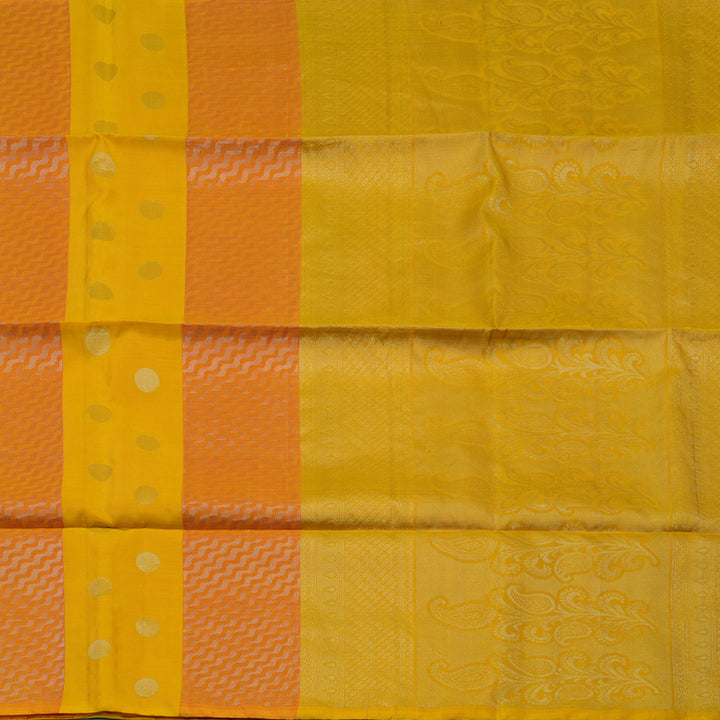 Hayagrivas Yellow & Orange Handloom Soft Silk Saree KBE1845L1-3