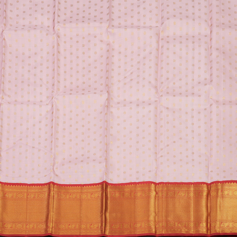 Hayagrivas Baby Pink Kanjivaram Pattu Pavadai with Red border KBE1847L2-1