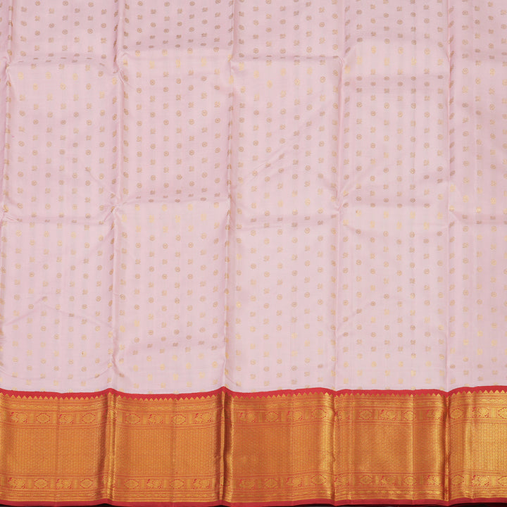 Hayagrivas Baby Pink Kanjivaram Pattu Pavadai with Red border KBE1847L2-1
