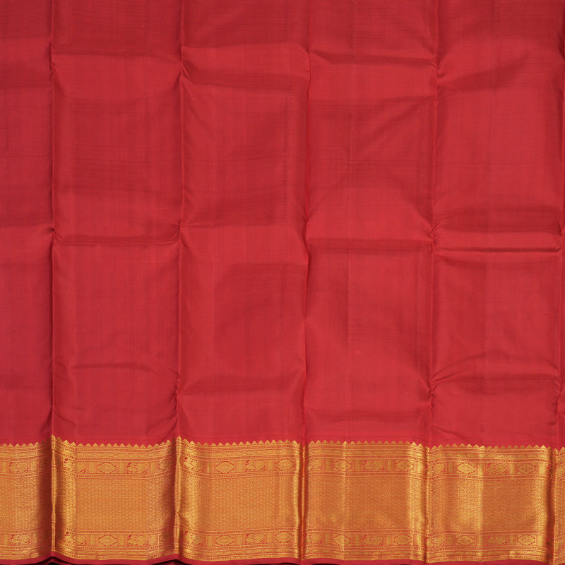 Hayagrivas Dark Green Kanjivaram Pattu Pavadai with Red border KBE1847L2-2