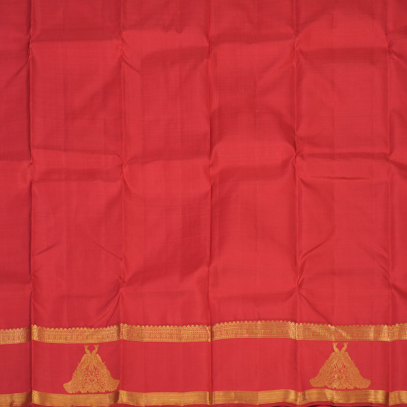 Hayagrivas Gold Kanjivaram Pattu Pavadai with Red border KBE1847L3-1