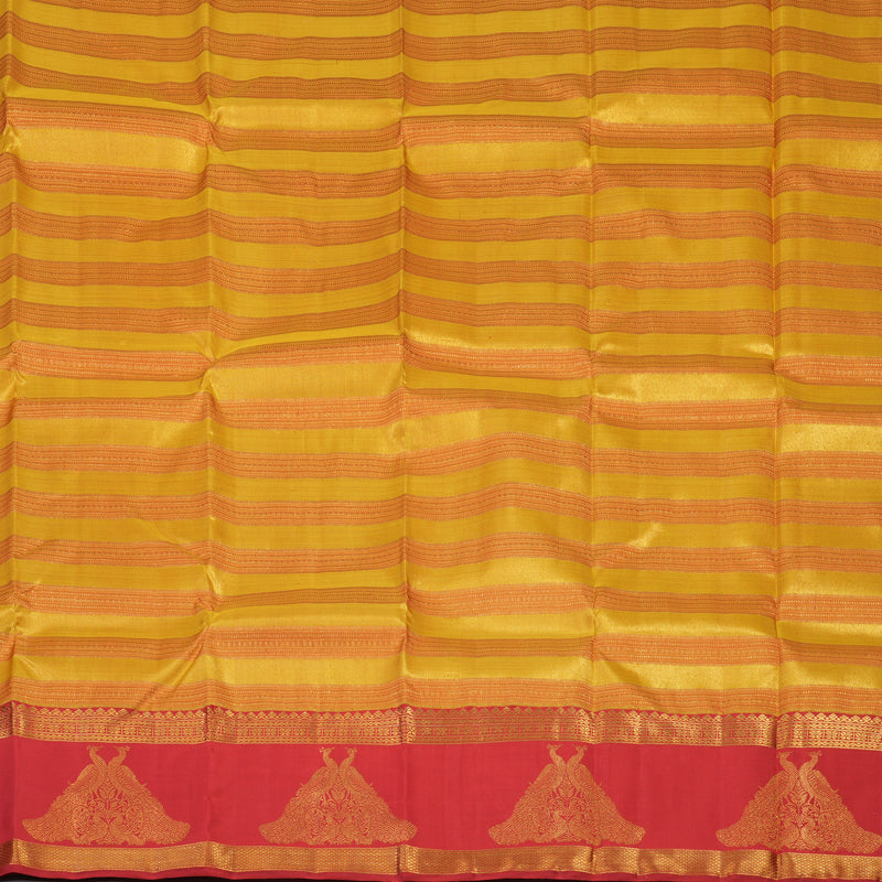 Hayagrivas Gold Kanjivaram Pattu Pavadai with Red border KBE1847L3-1
