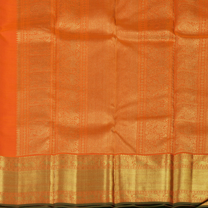 Hayagrivas Handloom Fanta Orange Kanjivaram Silk Saree KBE1849L6-1