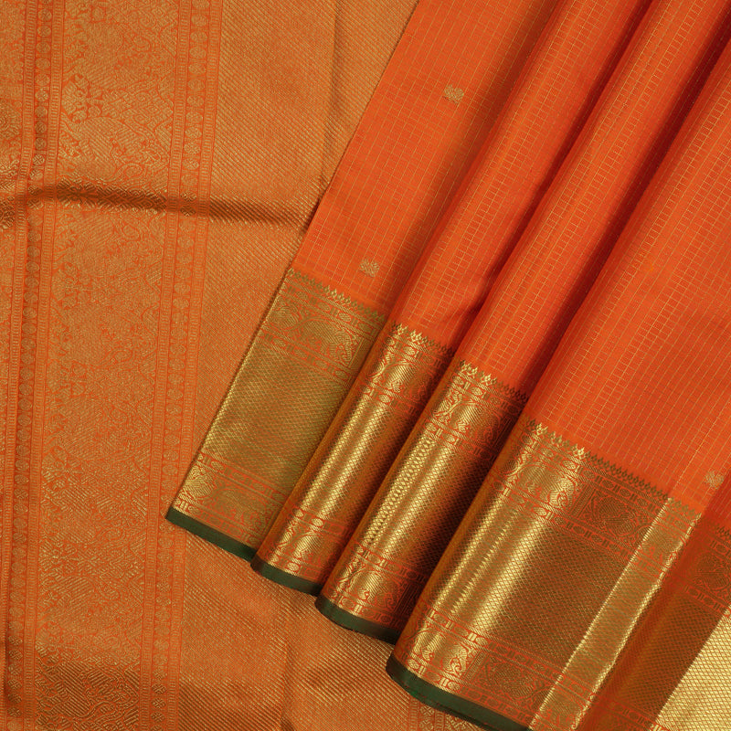 Hayagrivas Handloom Fanta Orange Kanjivaram Silk Saree KBE1849L6-1