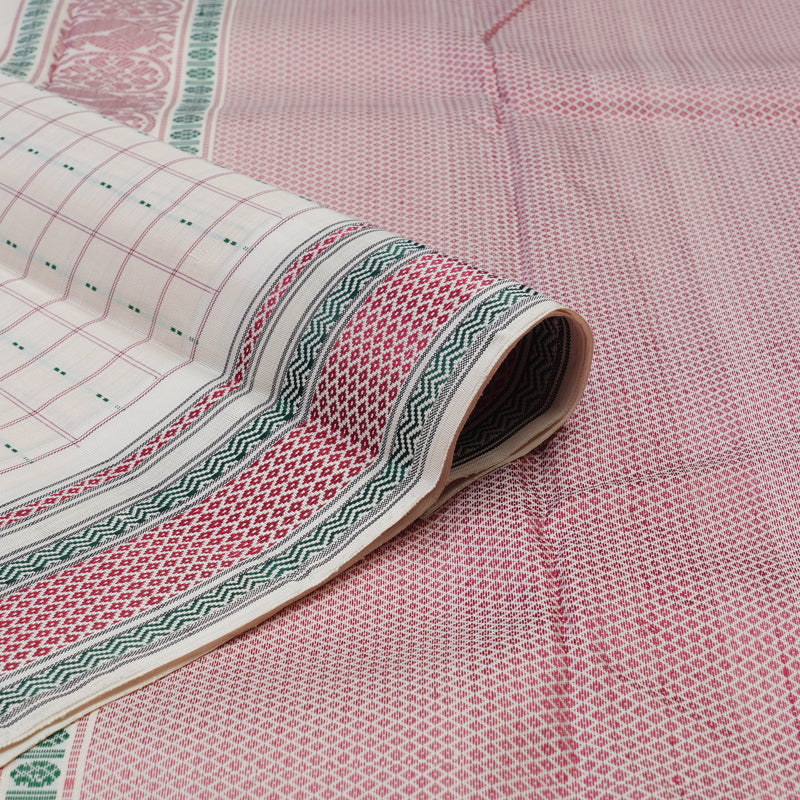 Hayagrivas Handloom Ivory Kanjivaram Silk Saree KBE184D2-1