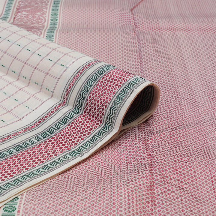 Hayagrivas Handloom Ivory Kanjivaram Silk Saree KBE184D2-1