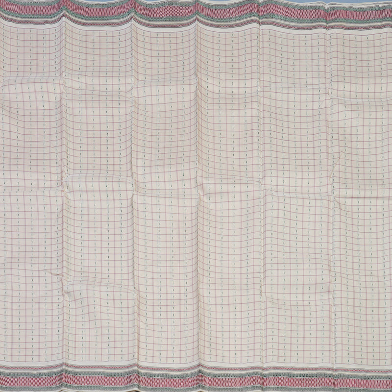 Hayagrivas Handloom Ivory Kanjivaram Silk Saree KBE184D2-1