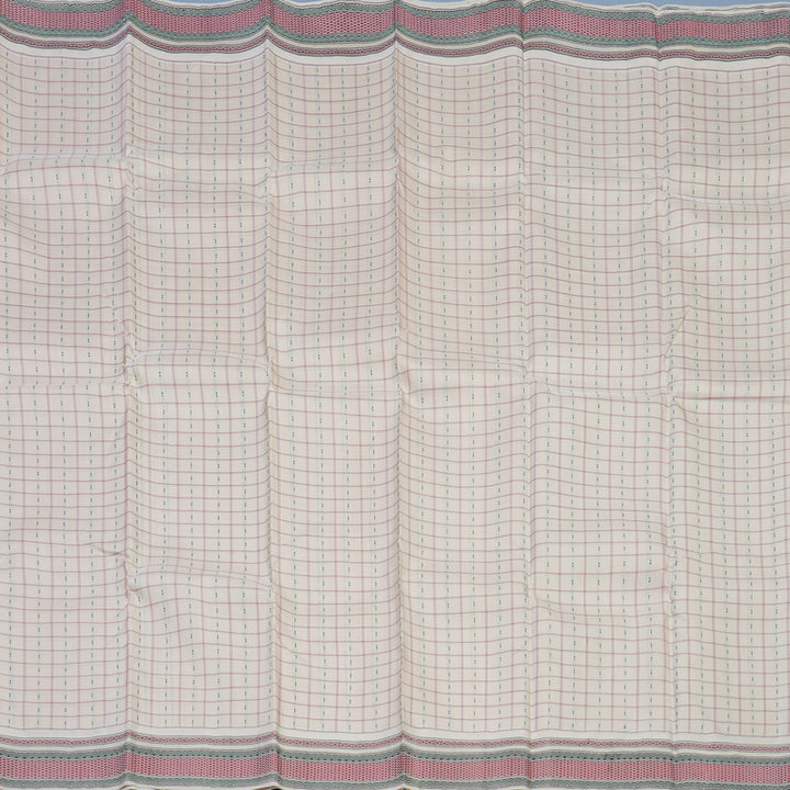 Hayagrivas Handloom Ivory Kanjivaram Silk Saree KBE184D2-1
