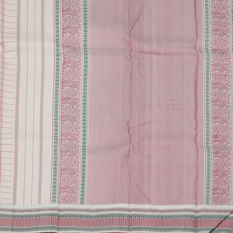 Hayagrivas Handloom Ivory Kanjivaram Silk Saree KBE184D2-1