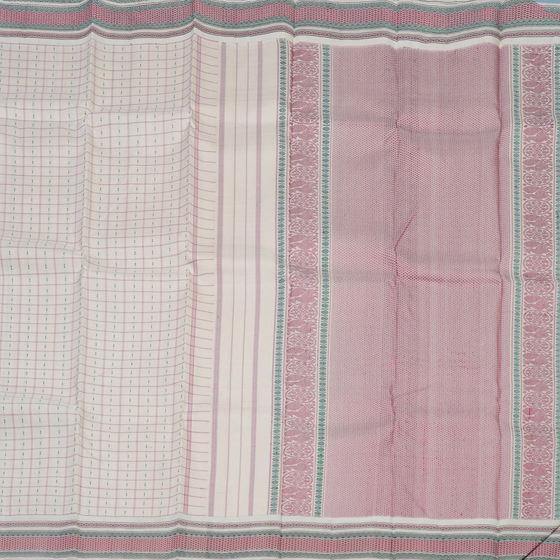 Hayagrivas Handloom Ivory Kanjivaram Silk Saree KBE184D2-1