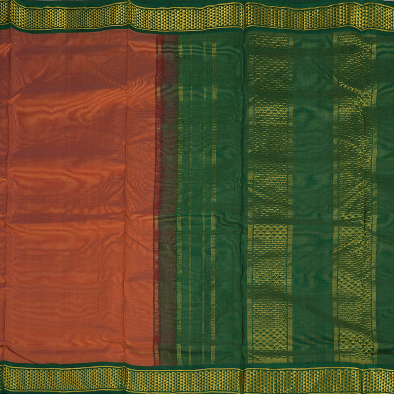 Hayagrivas Handloom Rust Orange Ten Yards Silk Madisar KBE1855L3-1