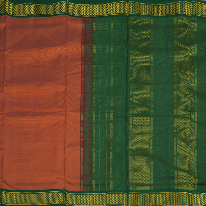 Hayagrivas Handloom Rust Orange Ten Yards Silk Madisar KBE1855L3-1