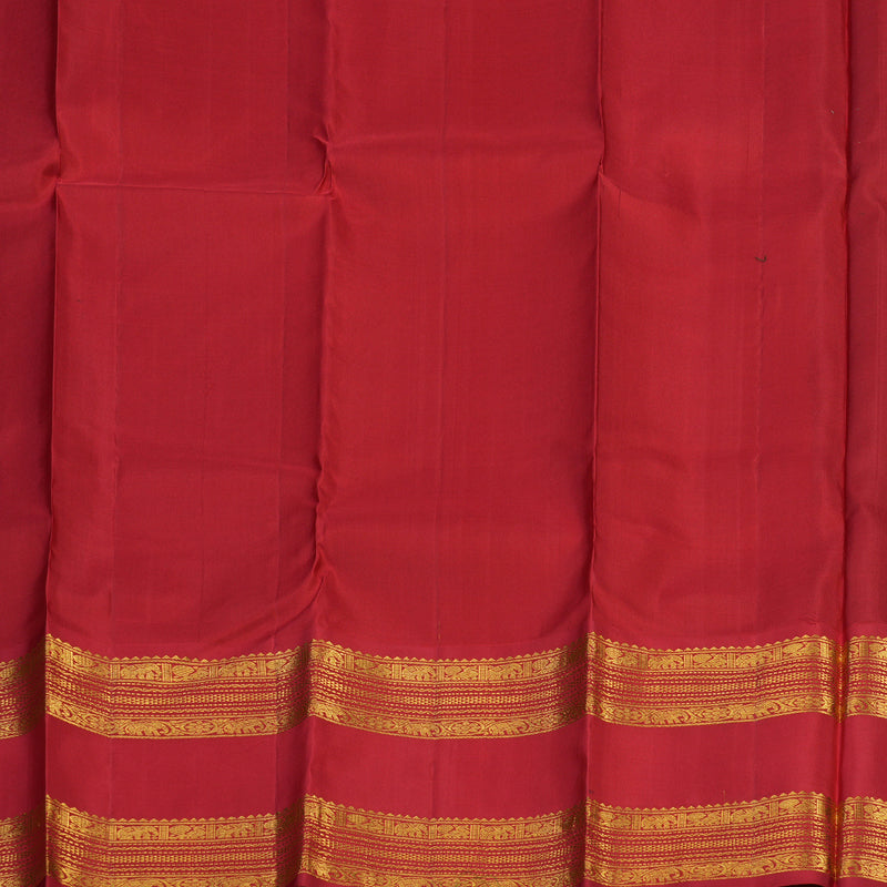 Hayagrivas Handloom Bottle Green Kanjivaram Silk Saree with Red Border KBE1856L4-1