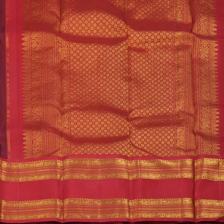 Hayagrivas Handloom Bottle Green Kanjivaram Silk Saree with Red Border KBE1856L4-1