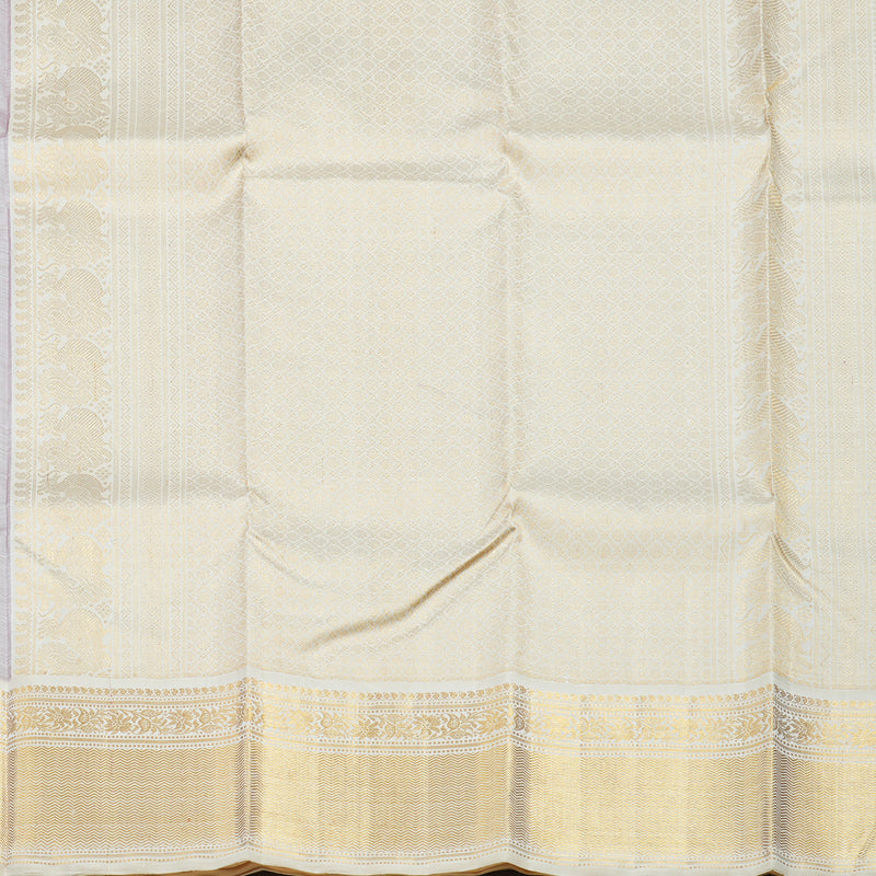 Hayagrivas Handloom Purple Kanjivaram Silk Saree with Half-White Border KBE1858L7-1