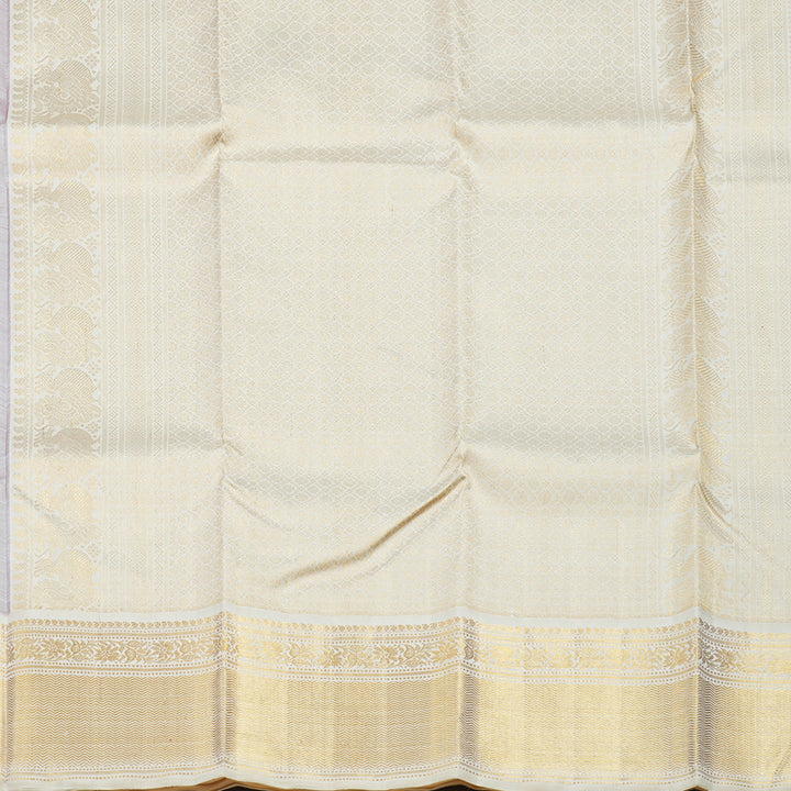 Hayagrivas Handloom Purple Kanjivaram Silk Saree with Half-White Border KBE1858L7-1
