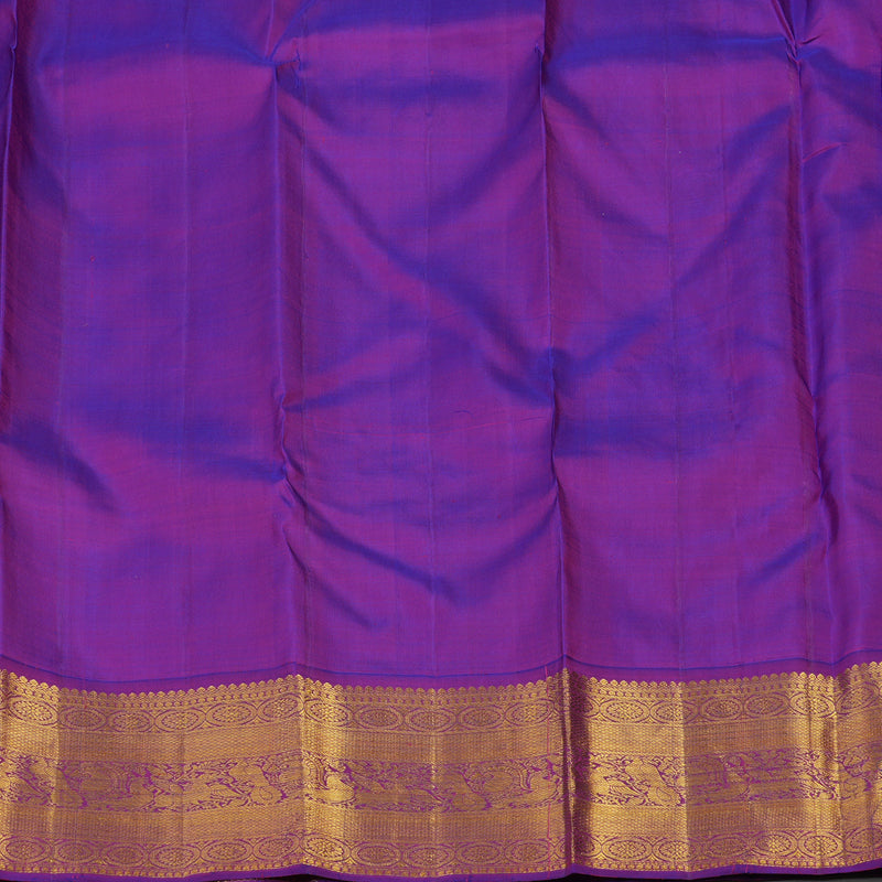 Hayagrivas Handloom Sky Blue Kanjivaram Silk Saree with Purple border KBE1859L1-7