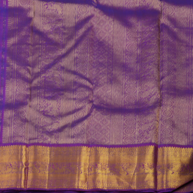 Hayagrivas Handloom Sky Blue Kanjivaram Silk Saree with Purple border KBE1859L1-7