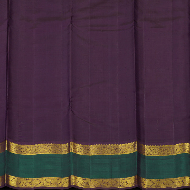 Hayagrivas Handloom Orangish Pink Kanjivaram Silk Saree with Mayilkazhuthu border KBE1859L2-1