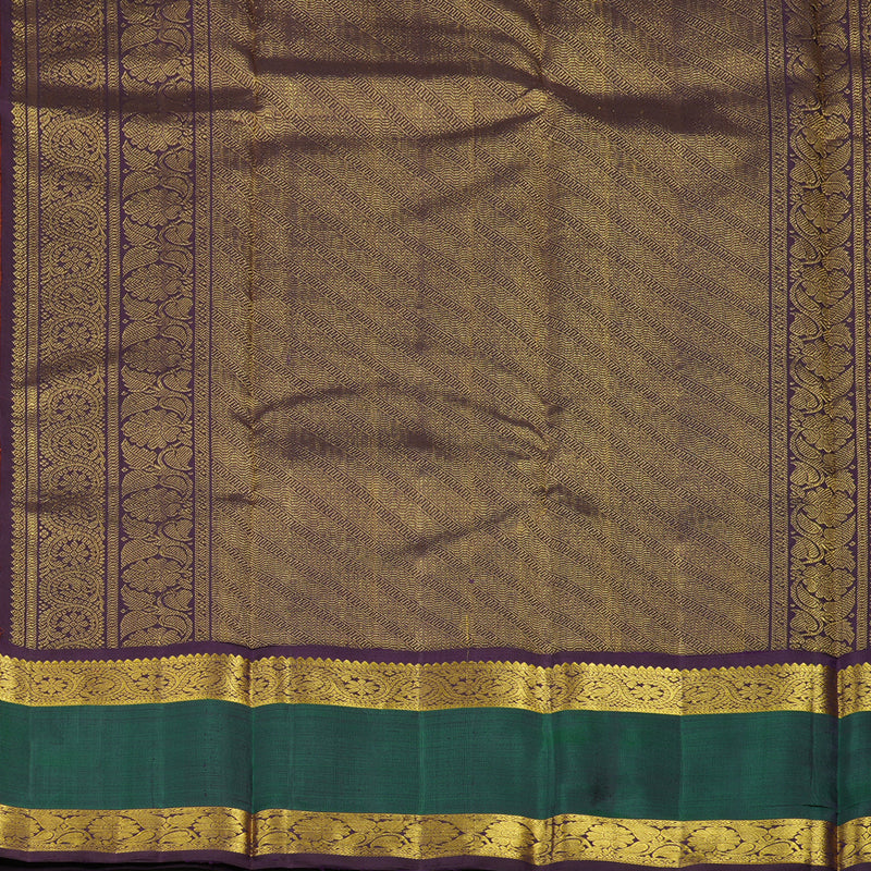 Hayagrivas Handloom Orangish Pink Kanjivaram Silk Saree with Mayilkazhuthu border KBE1859L2-1
