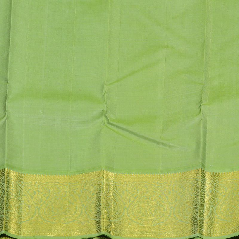 Hayagrivas Red Handloom Kanjivaram Silk Saree with Light Elaichi Green Border KBE185D1-2
