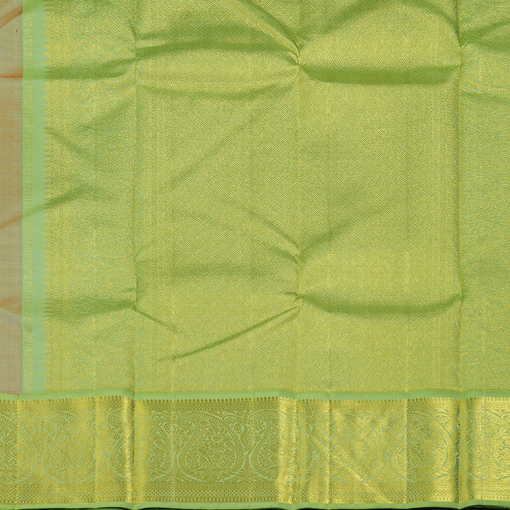 Hayagrivas Red Handloom Kanjivaram Silk Saree with Light Elaichi Green Border KBE185D1-2