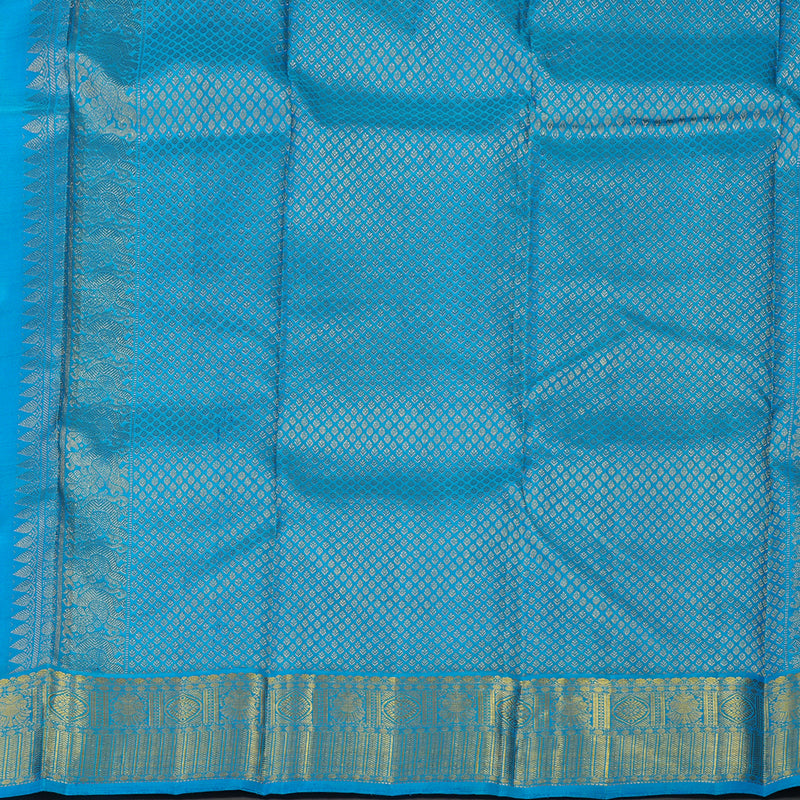 Hayagrivas Handloom Wine Kanjivaram Silk Saree Ananda Blue border KBE1861L10-1